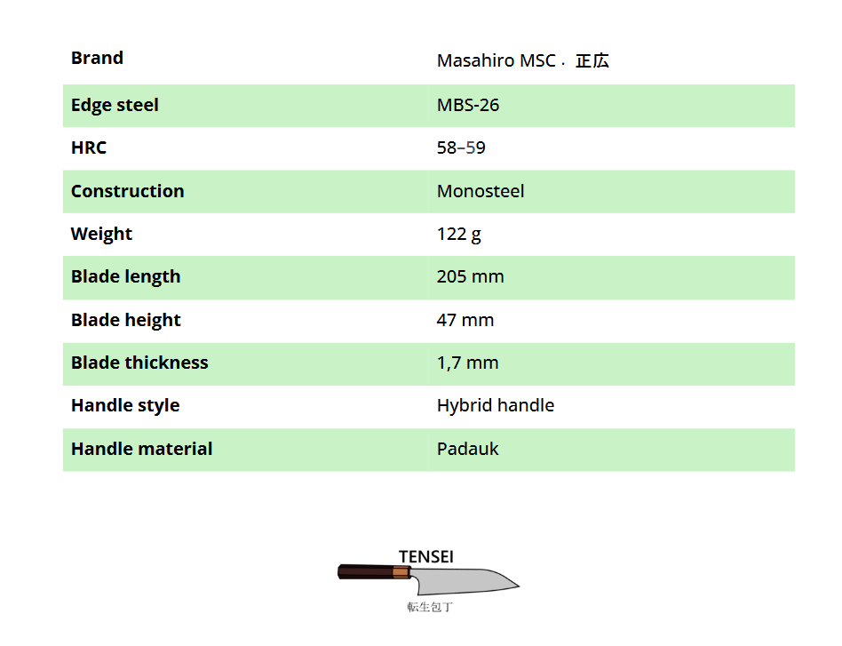 Masahiro MSC Kitchen Knife 205 mm - Image 4